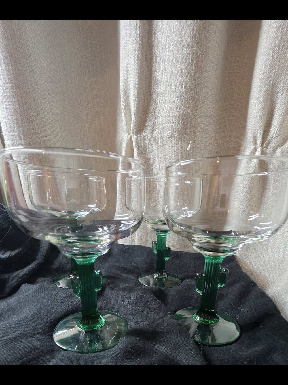 Green Stem Coupe Glasses - Set of 3